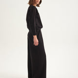 Jamie Haller - The Wide Leg Terry Trouser in Black