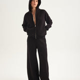 Jamie Haller - The Wide Leg Terry Trouser in Black