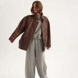 Jamie Haller - The Wide Leg Terry Trouser in Heather Grey