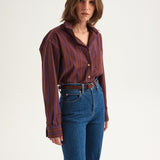 Jamie Haller - The Weekend Shirt in Oxblood Stripe