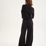 Jamie Haller - The Wide Leg Terry Trouser in Black