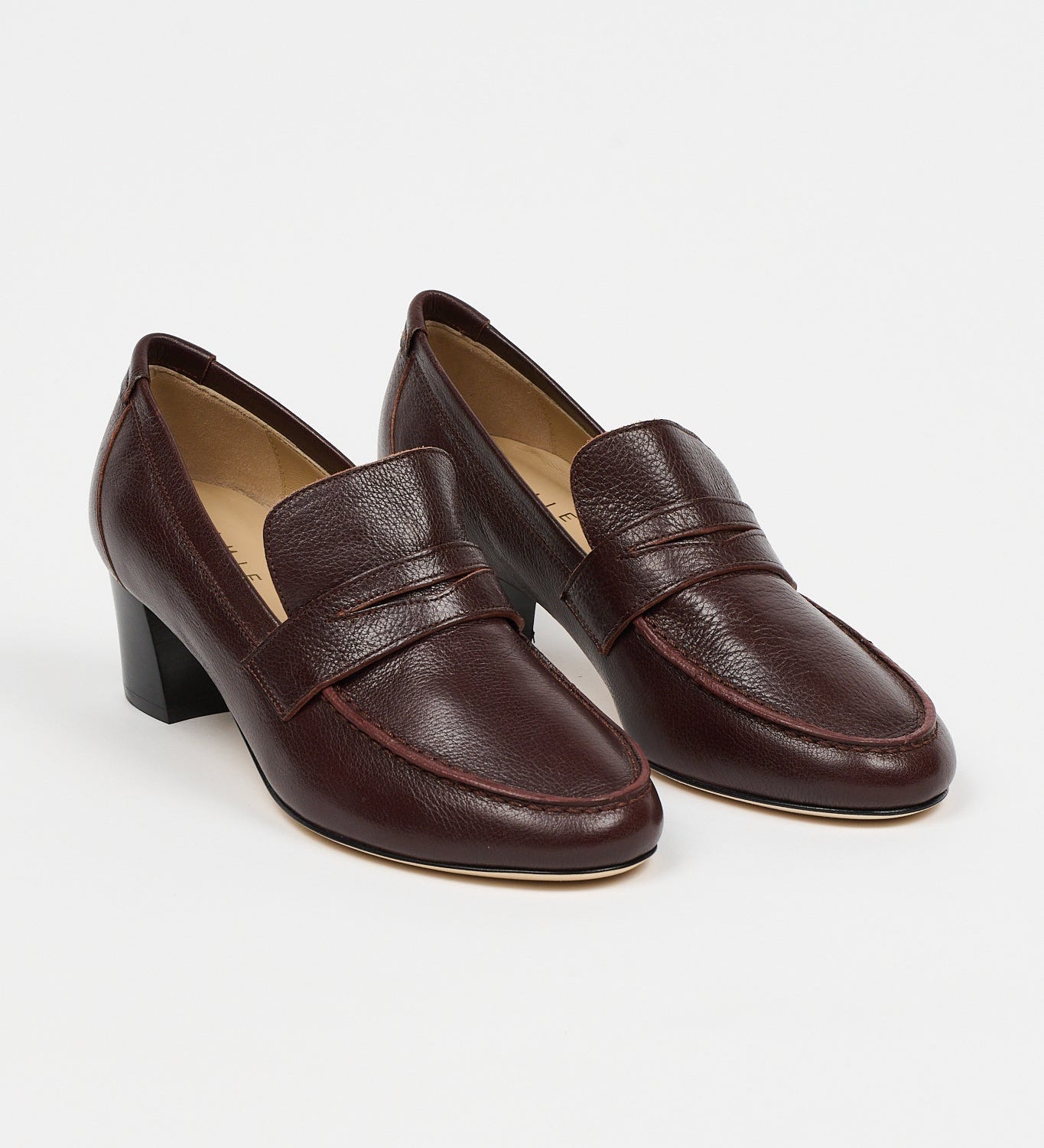 Jamie Haller - The Heeled Penny Loafer in Oxblood