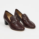 Jamie Haller - The Heeled Penny Loafer in Oxblood