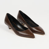 Jamie Haller - The Kitty Point Heel in Coffee Snake