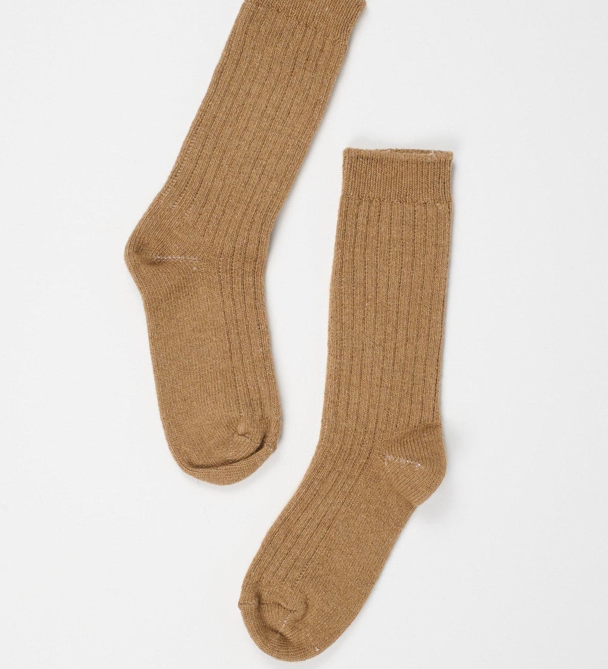 Jamie Haller - Ribbed Crew Socks in Camel