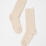 Jamie Haller - Ribbed Crew Socks in Cream