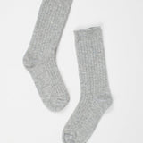 Jamie Haller - Ribbed Crew Socks in Light Heather
