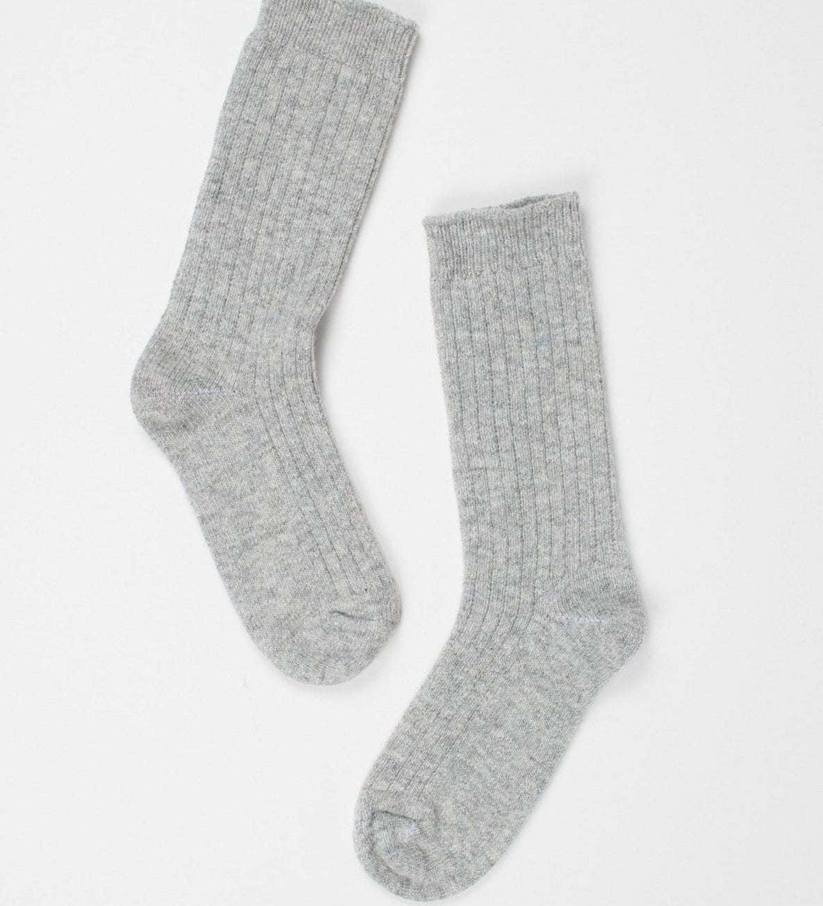 Jamie Haller - Ribbed Crew Socks in Light Heather