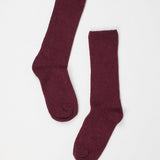 Jamie Haller - Solid Crew Socks in Burgundy