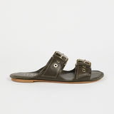 Jamie Haller - The Double Buckle Slide in Olive