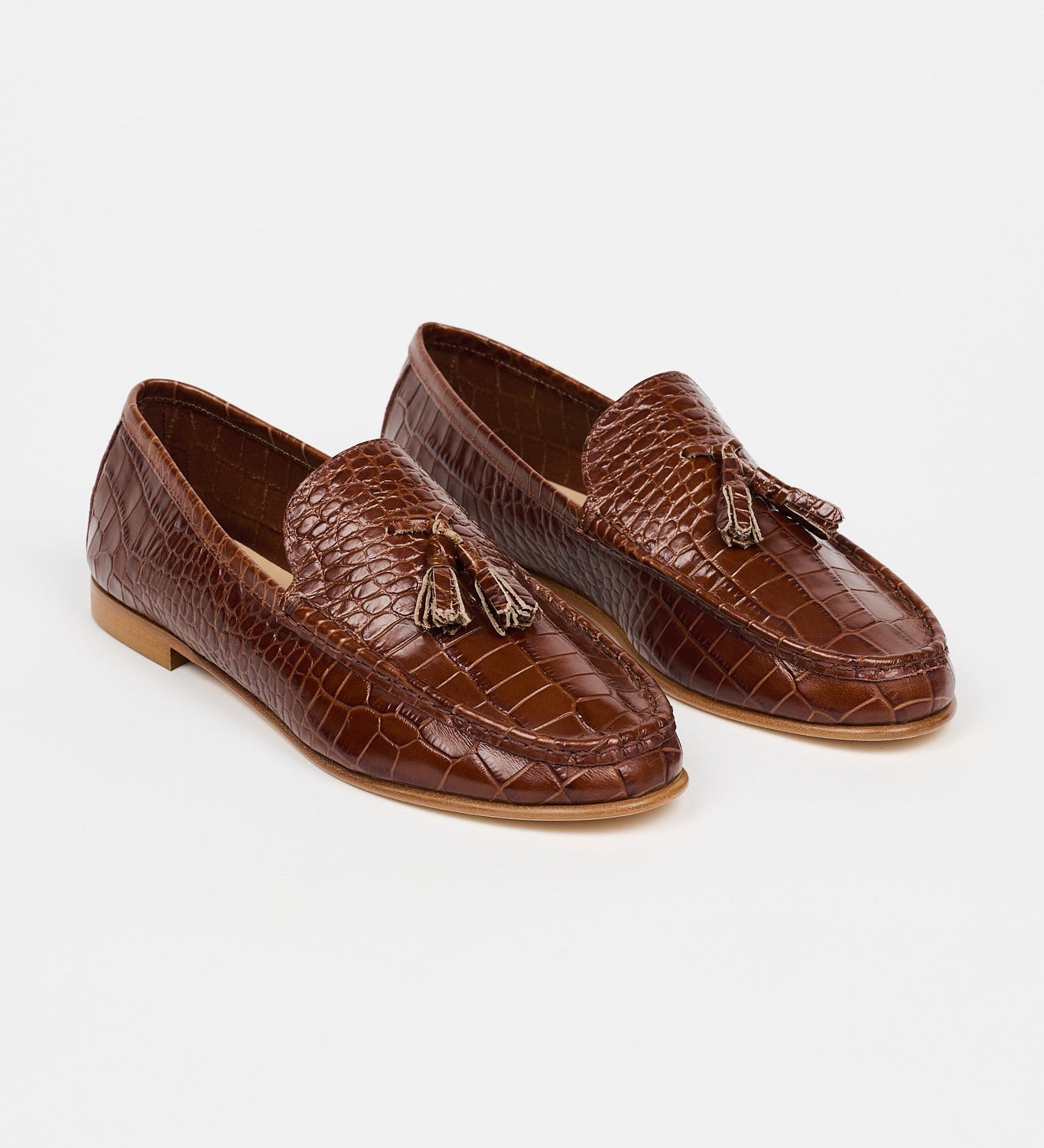 Jamie Haller - The Tasselo Moc Loafer in Brown Croc