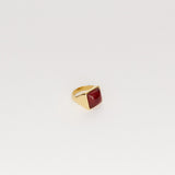 Jamie Haller - The Luques Square Signet Ring in Red Agate