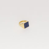 Jamie Haller - The Nina Flat Signet Ring in Blue Aventurine