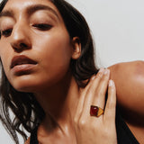 Jamie Haller - The Luques Square Signet Ring in Red Agate