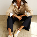 Jamie Haller - The Tipped Weekend Shirt in Honey Stripe
