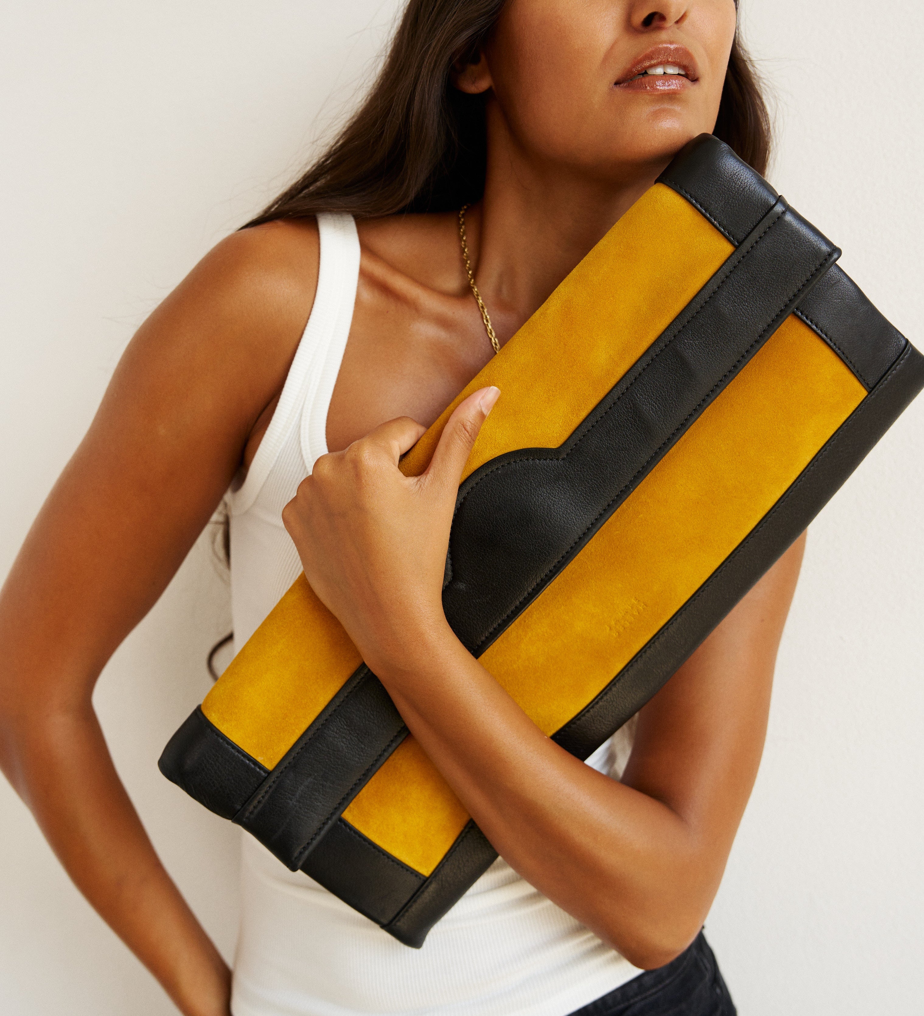 Jamie Haller - The Document Clutch in Yellow / Black