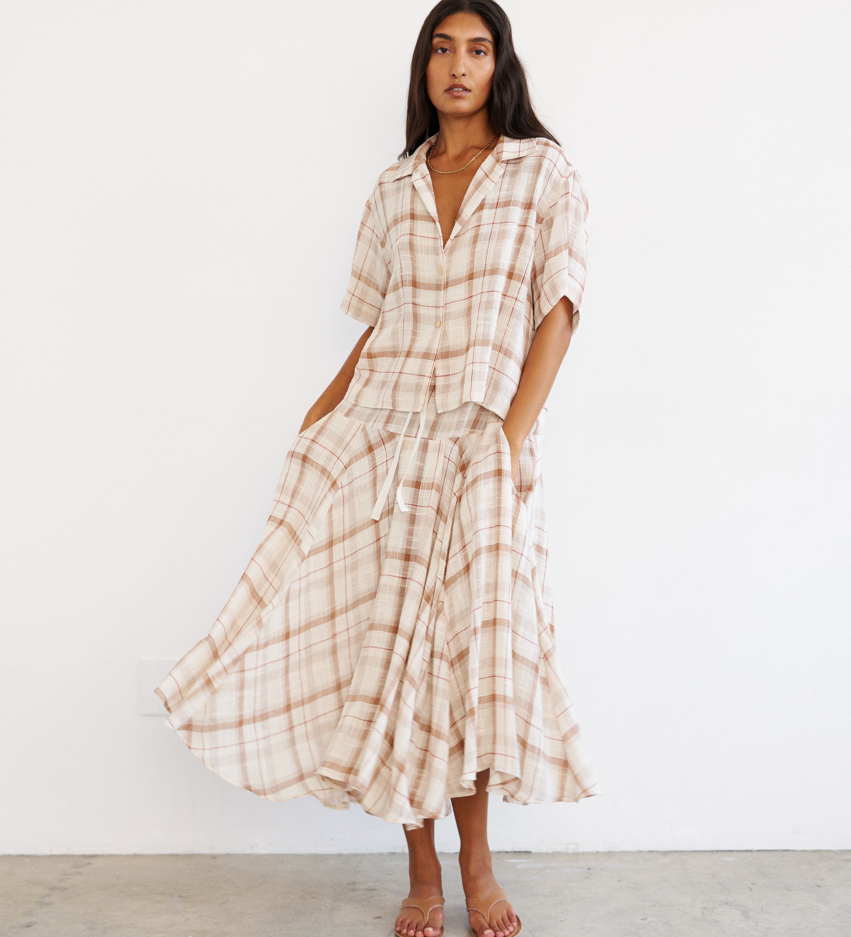 Jamie Haller - The Italian Summer Skirt in Natural Plaid