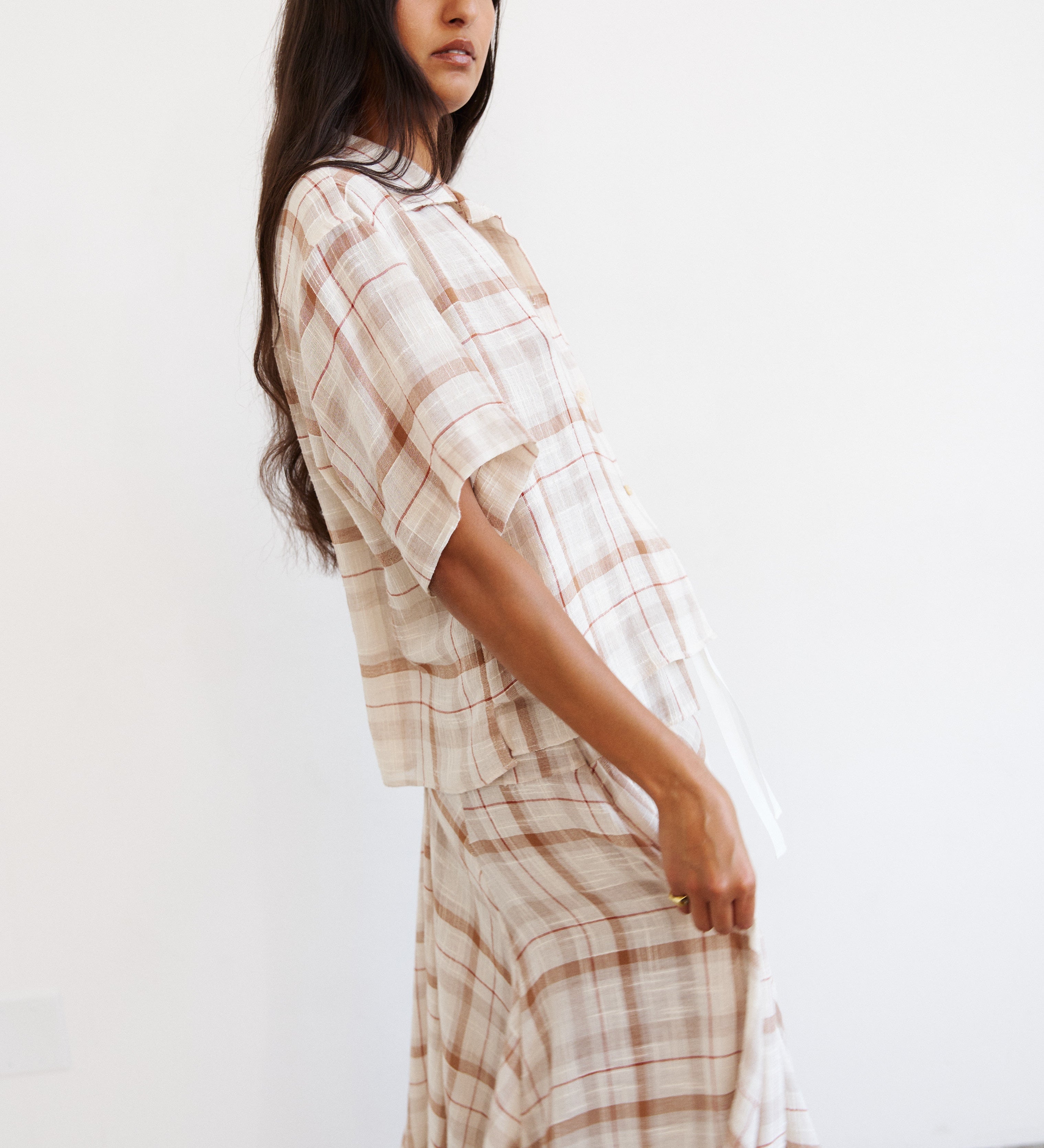 Jamie Haller - The Italian Summer Skirt in Natural Plaid