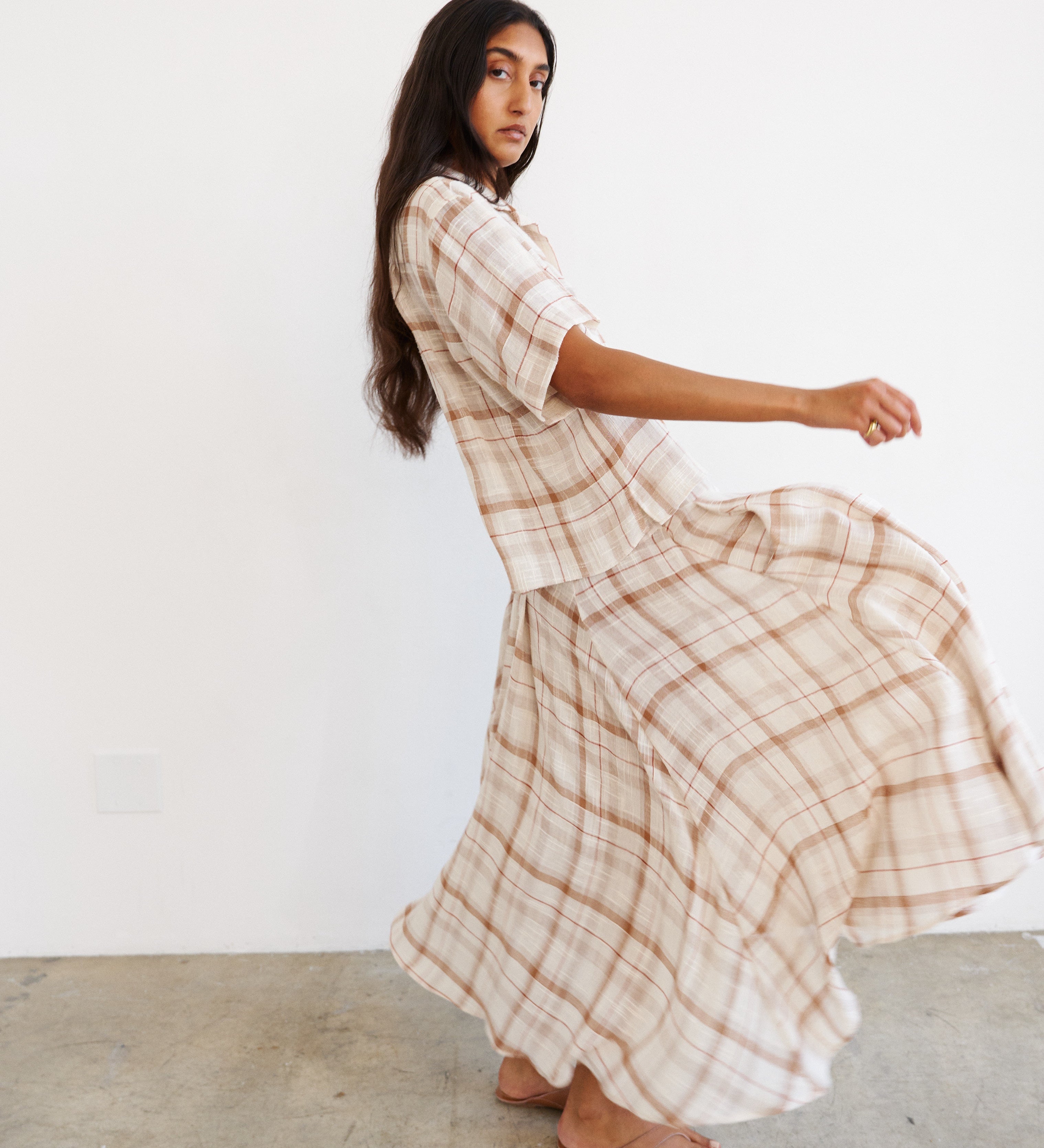 Jamie Haller - The Italian Summer Skirt in Natural Plaid