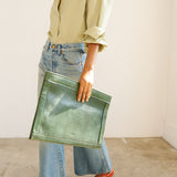 Jamie Haller - The Document Clutch in Green Snake
