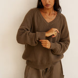 Jamie Haller - The V Fave in Cotton Cashmere in Khaki