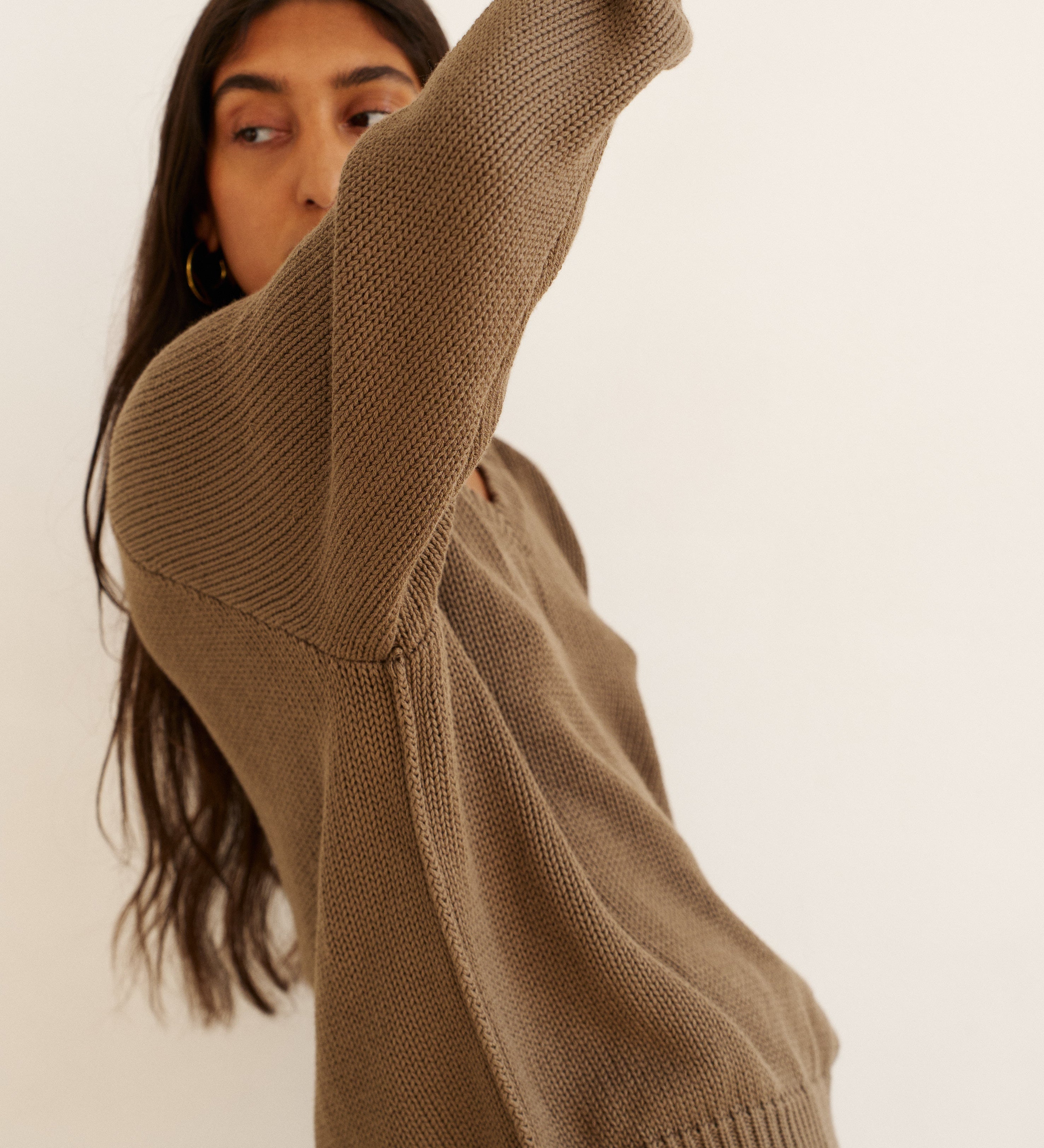 Jamie Haller - The V Fave in Cotton Cashmere in Khaki