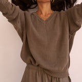 Jamie Haller - The V Fave in Cotton Cashmere in Khaki
