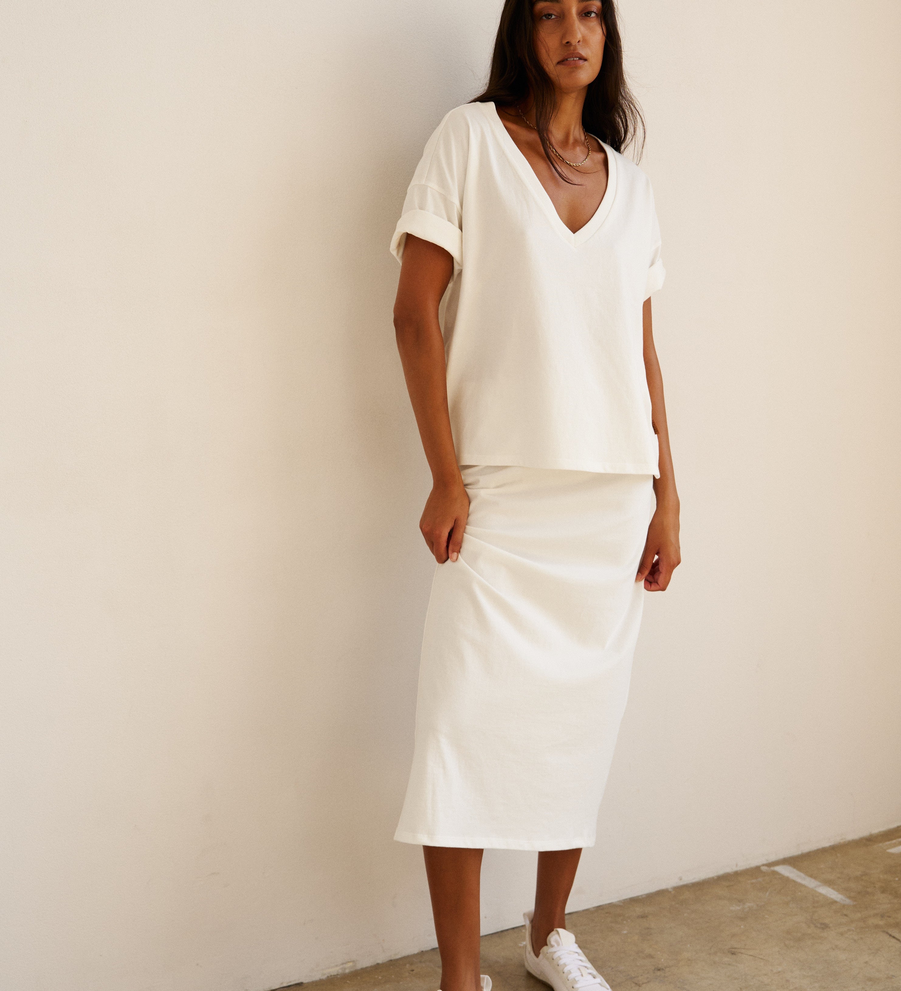 Jamie Haller - The V Tee in White