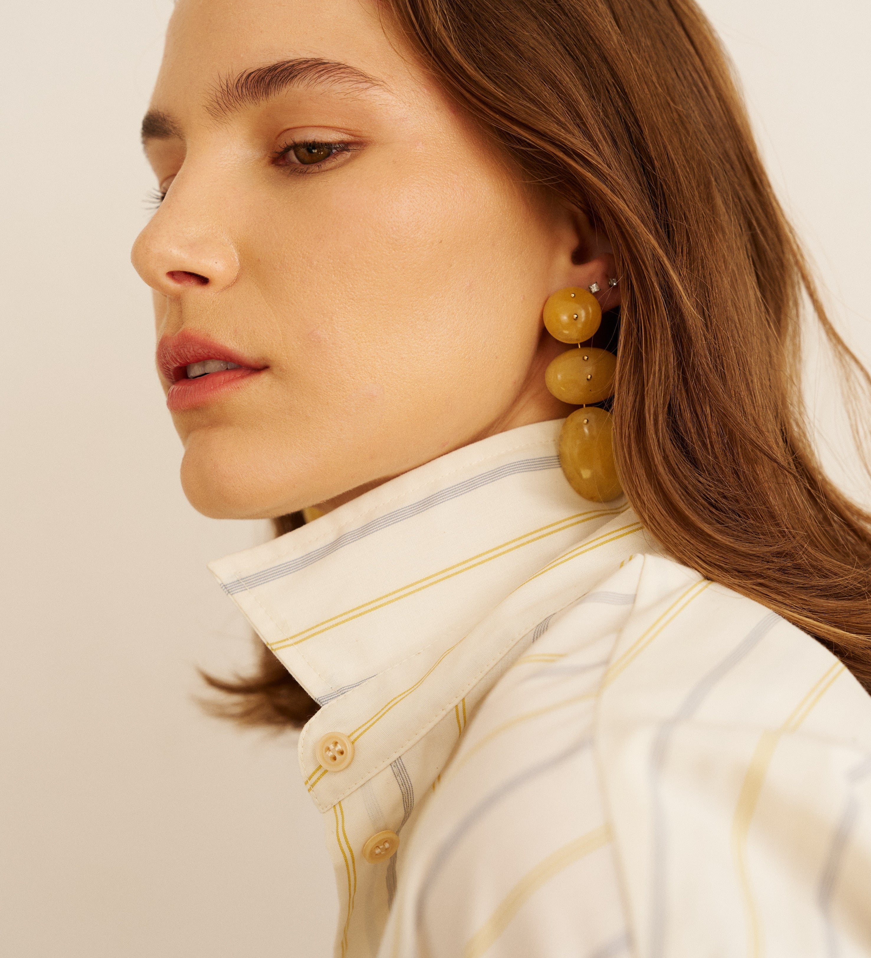 Jamie Haller - The Essential Shirt in Ivory Stripe