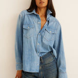 Jamie Haller - The Loretta Western Shirt in Timeworn Indigo