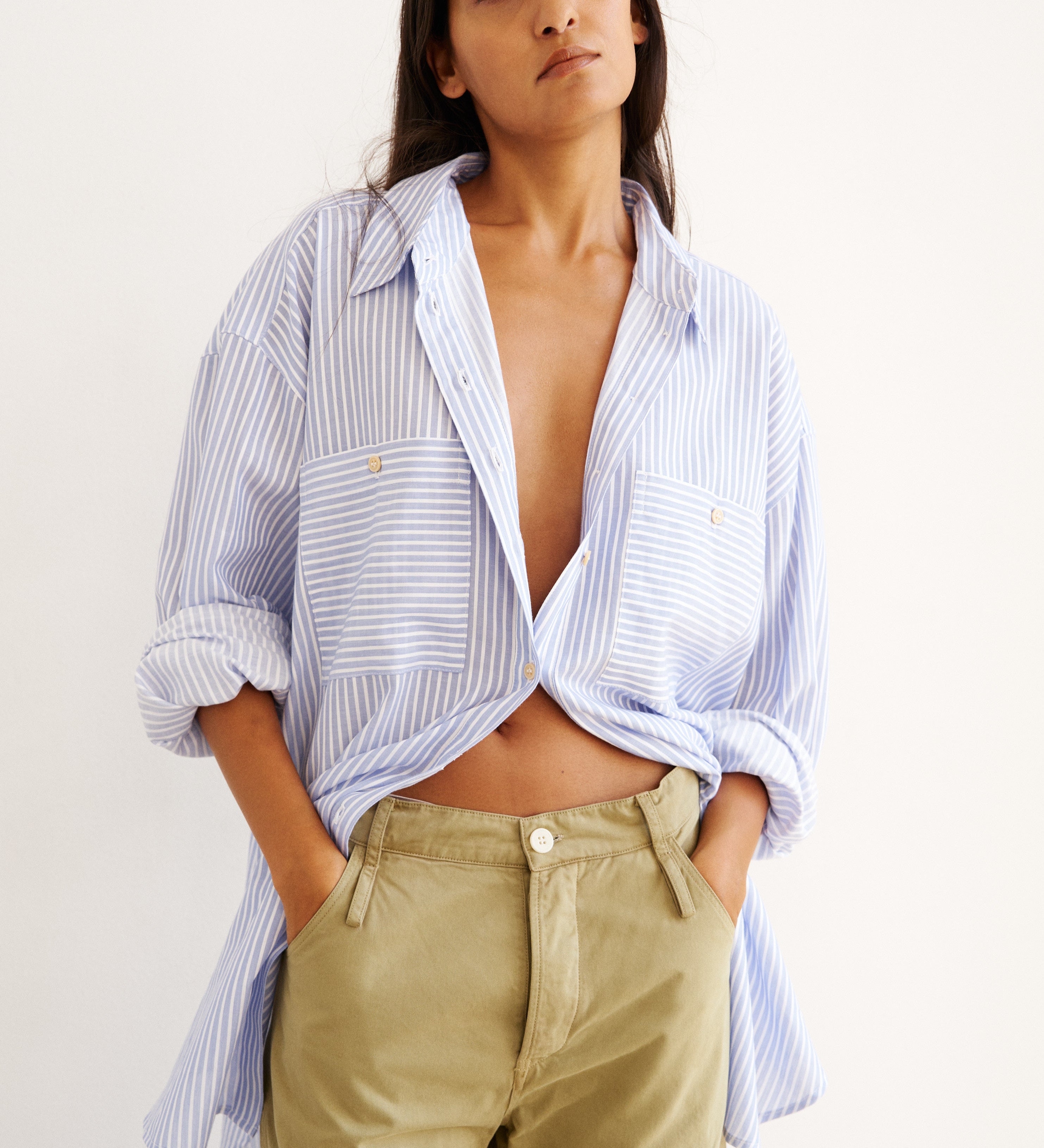 Jamie Haller - The Artist Shirt in Baby Blue Stripe