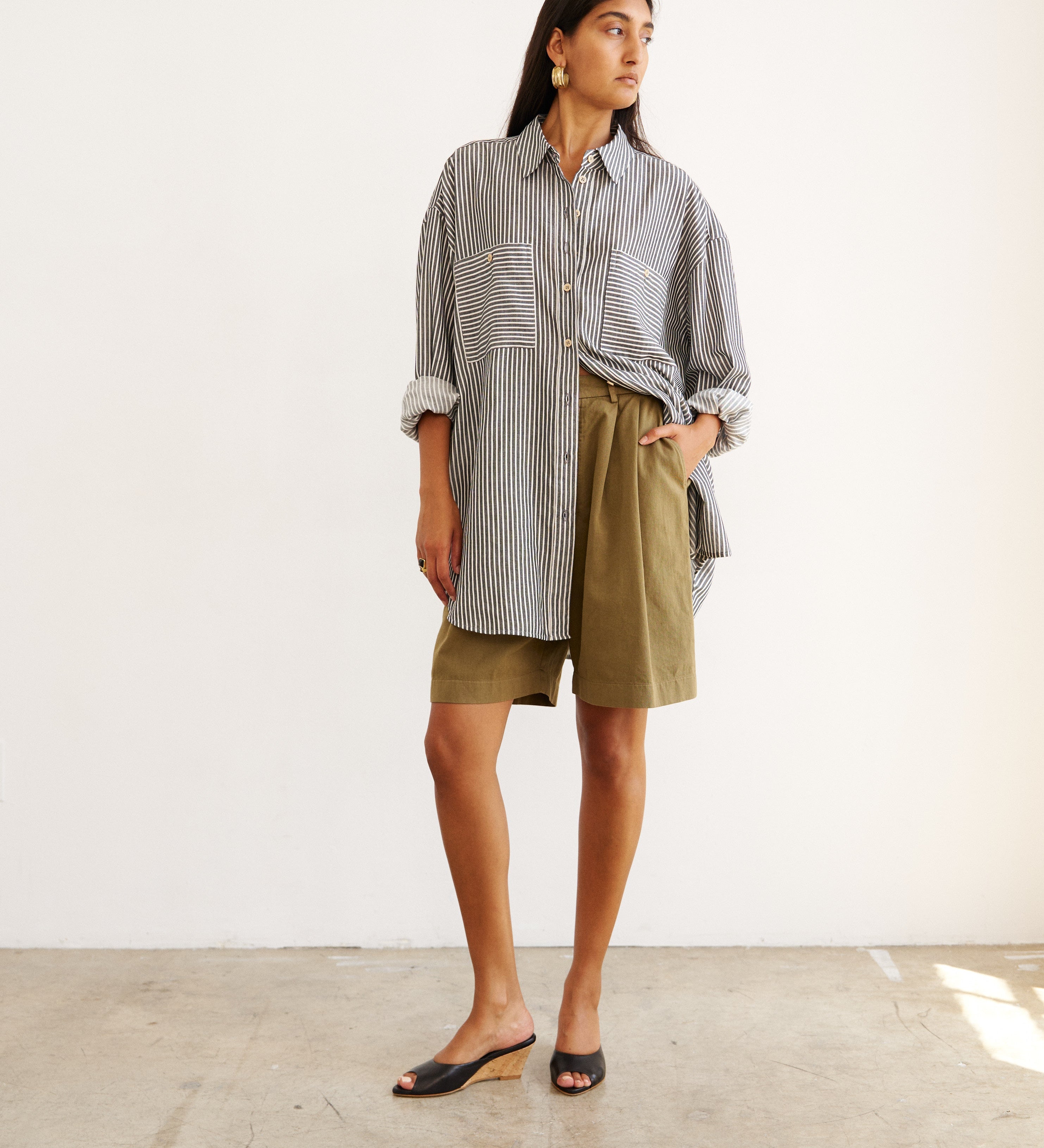 Jamie Haller - The Artist Shirt in Charcoal Stripe