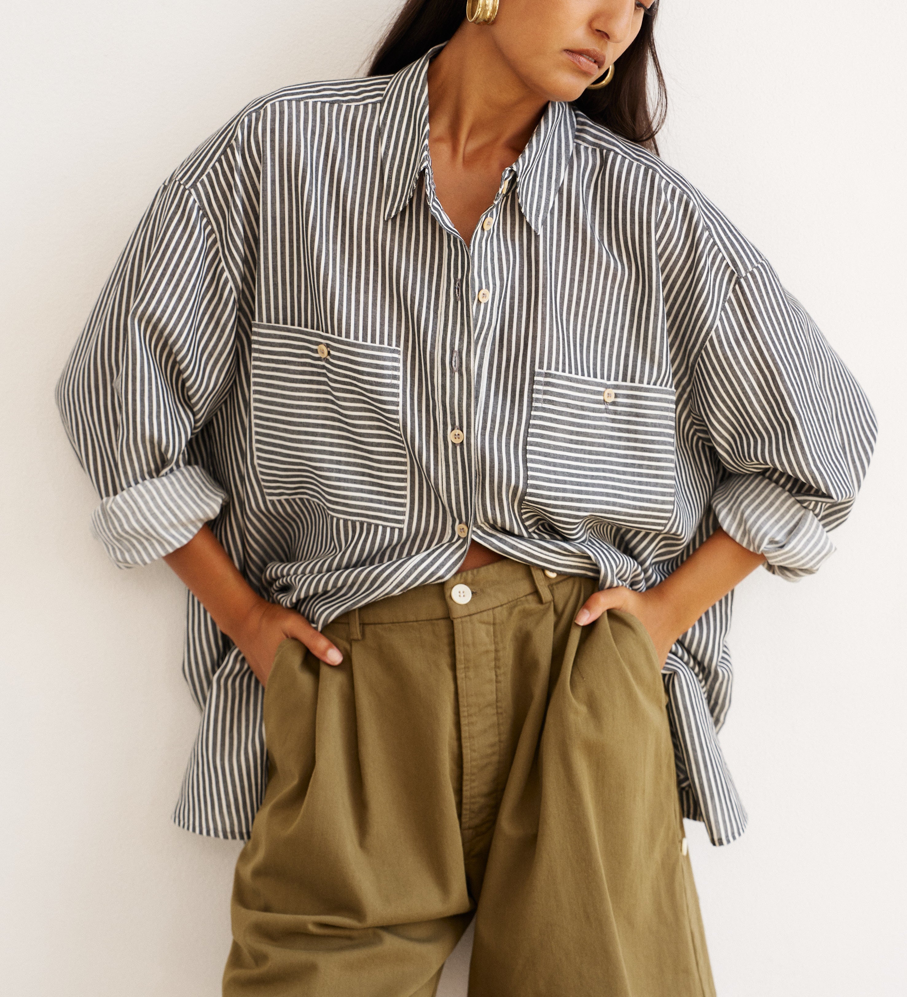 Jamie Haller - The Artist Shirt in Charcoal Stripe