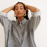 Jamie Haller - The Artist Shirt in Charcoal Stripe