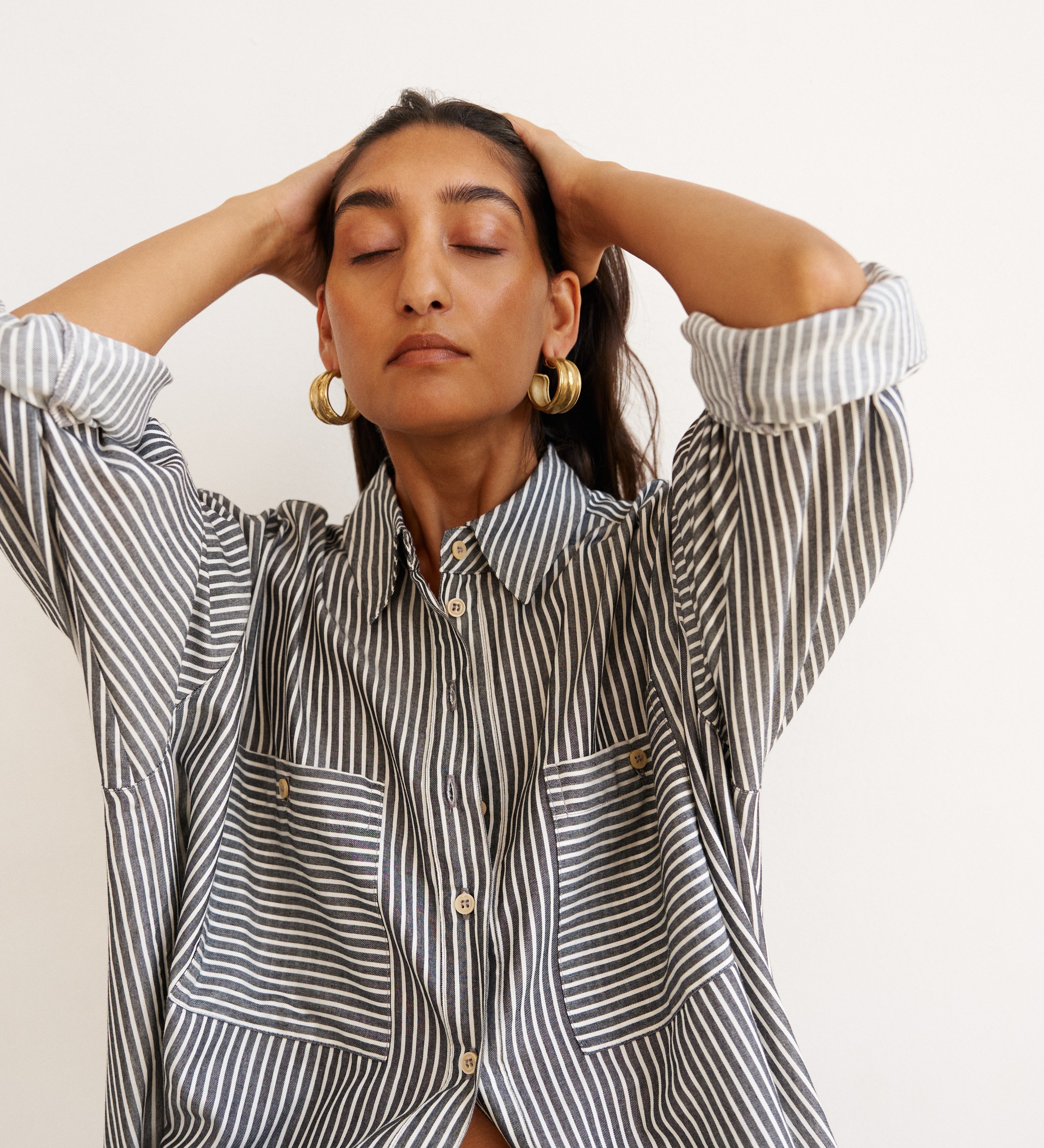 Jamie Haller - The Artist Shirt in Charcoal Stripe