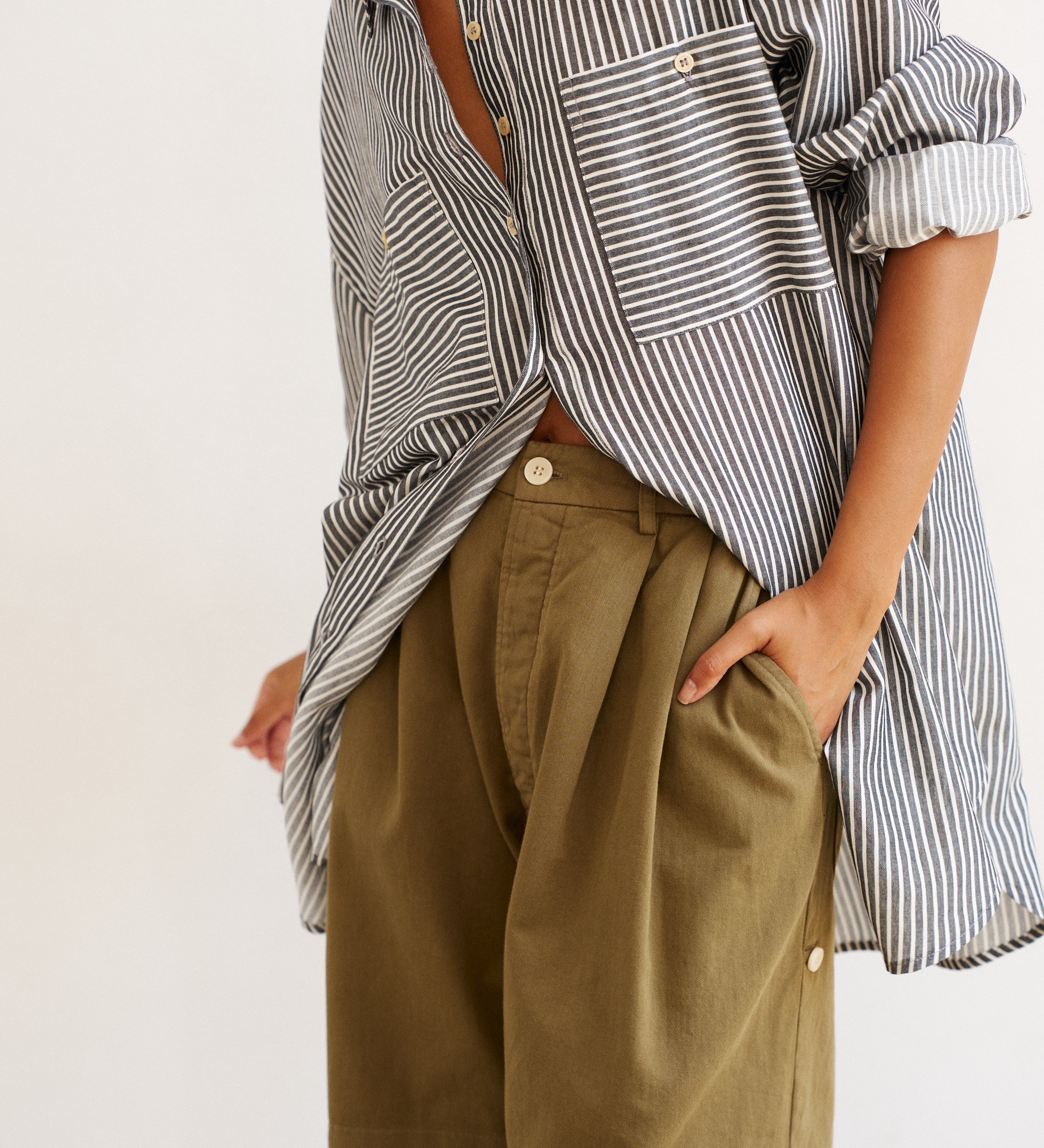 Jamie Haller - The Artist Shirt in Charcoal Stripe