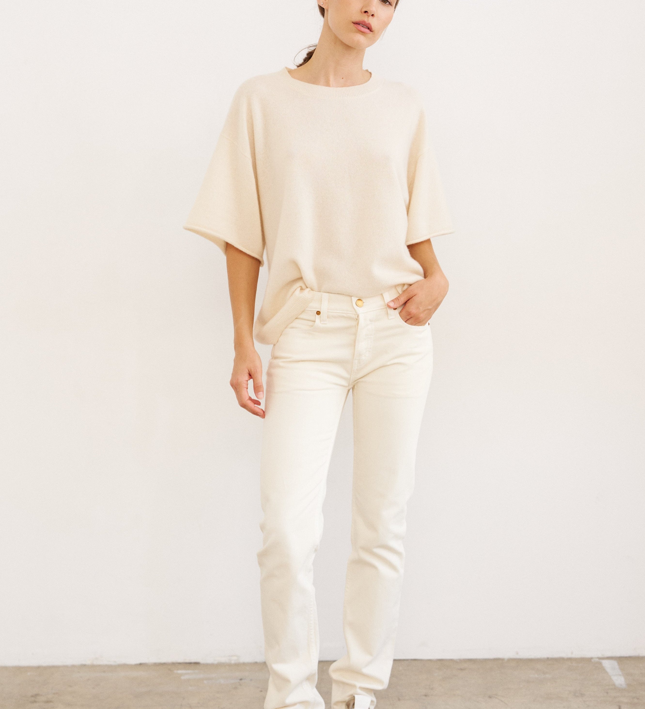 Jamie Haller - The Cashmere Tee in Creme