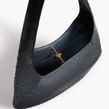 Khaite - Large Joan Hobo in Midnight Navy Ostrich