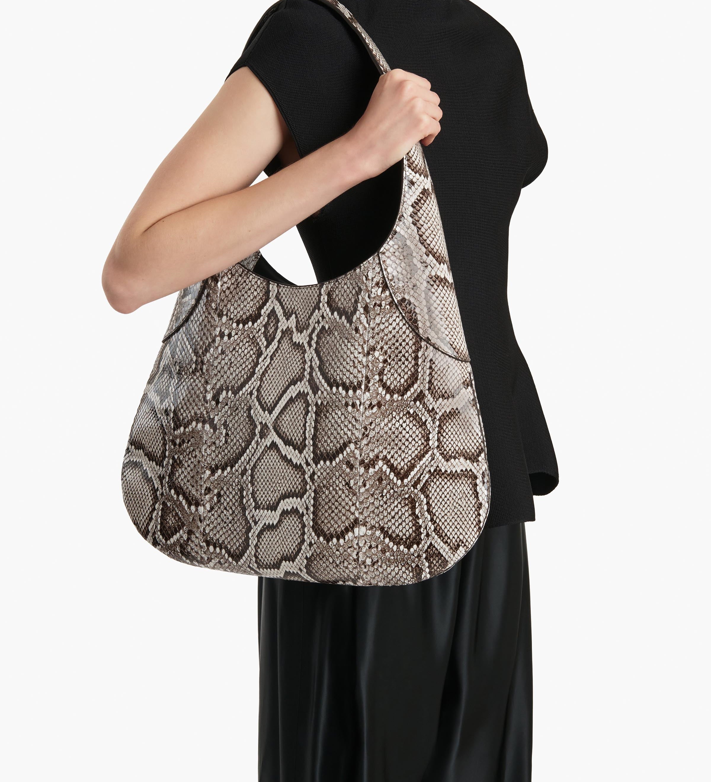 Khaite - Large Joan Hobo in Natural Python