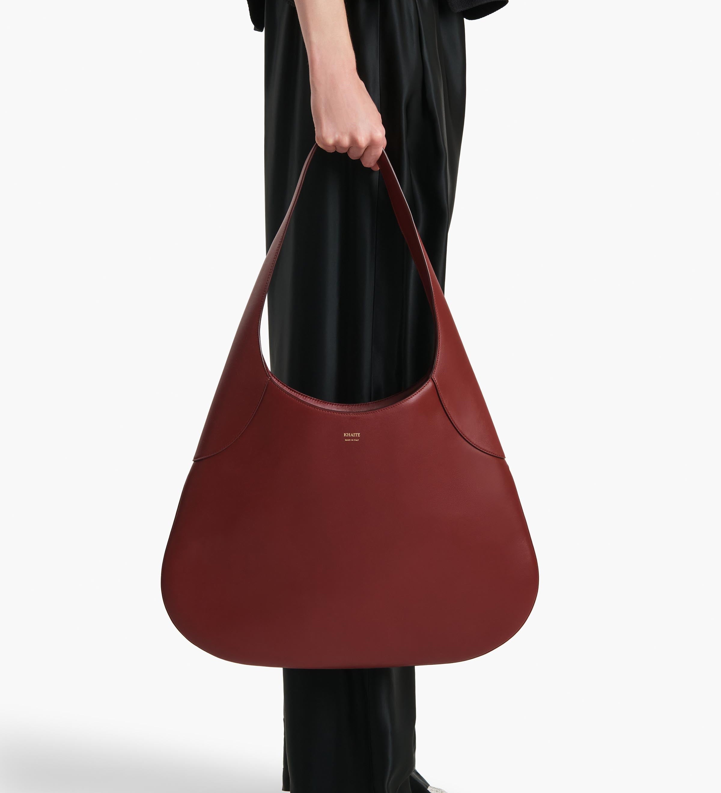 Khaite - Large Joan Hobo in Oxblood Leather