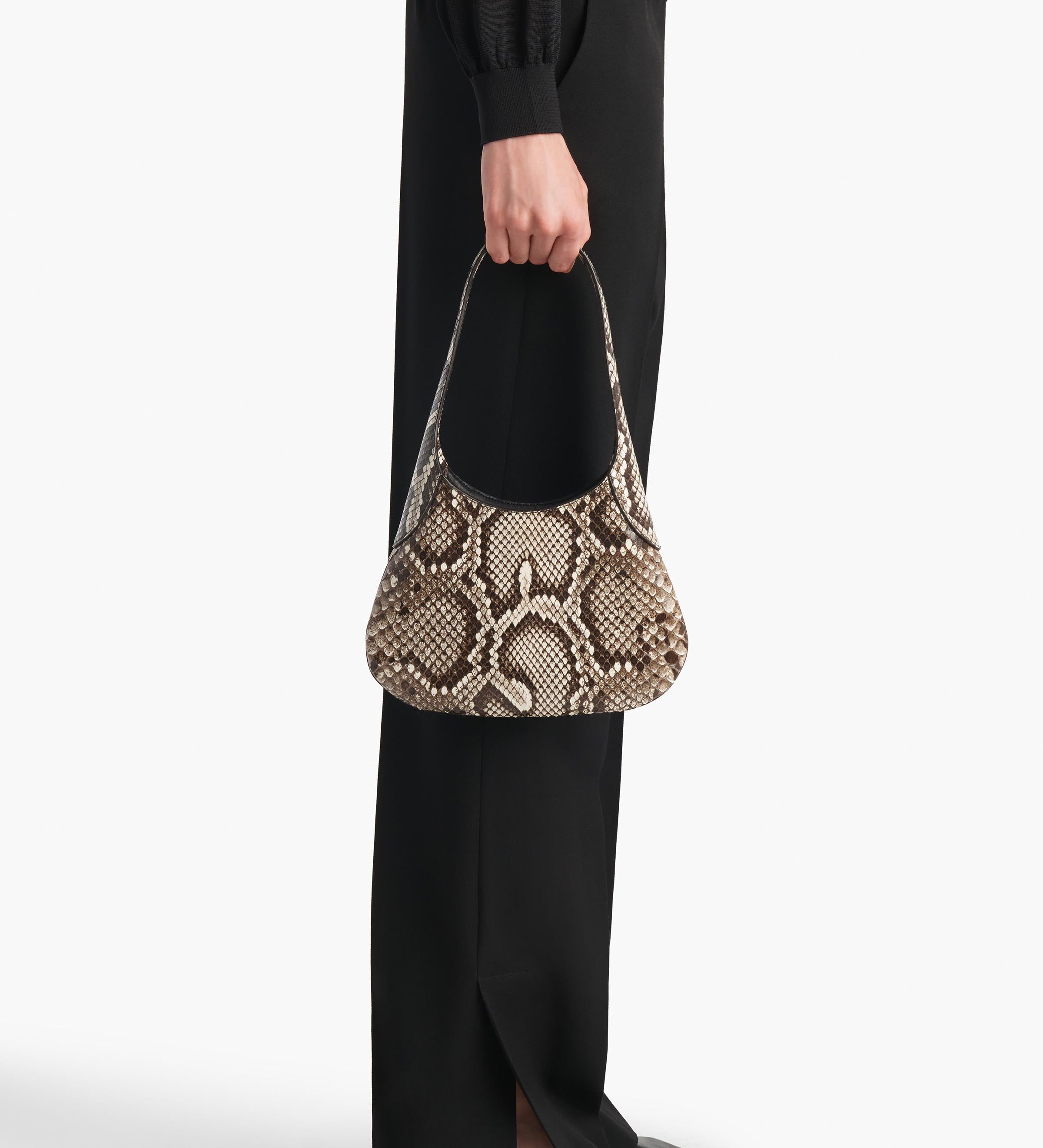Khaite - Small Joan Hobo in Natural Python
