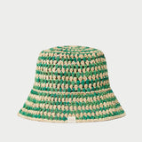 Loeffler Randall - Jocelyn Natural/Green Bucket Hat