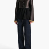 Khaite - Jodie Jacket in Black Leather with Shearling