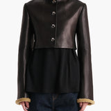 Khaite - Jodie Jacket in Black Leather with Shearling