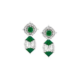 Dorsey - JOSEPHINE EARRINGS IN LAB WHITE SAPPHIRE AND LAB EMERALD