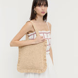 Loeffler Randall - Justine Natural Crochet Ruffle Tote