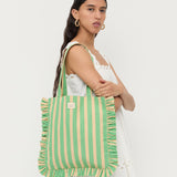 Loeffler Randall - Justine Green/Tan Stripe Tote Bag