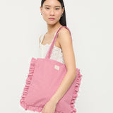 Loeffler Randall - Justine Red Gingham Ruffle Tote