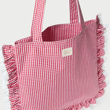 Loeffler Randall - Justine Red Gingham Ruffle Tote
