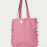 Loeffler Randall - Justine Red Gingham Ruffle Tote
